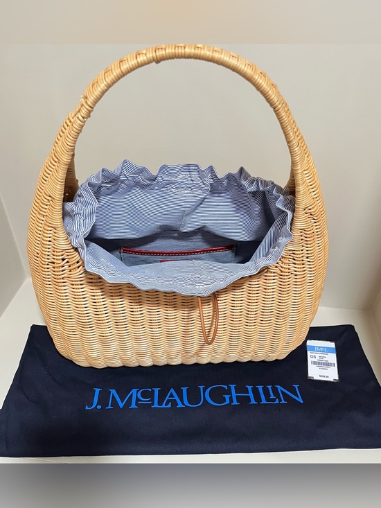 J. McLaughlin Handbags - J. McLaughlin Santorini Wicker Shoulder Bag NWOT $228